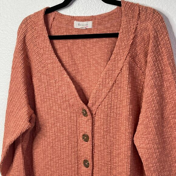 Two by Vince Camuto Rust Textured Knit Cardigan Women’s XXL Boho Fall Sweater - Picture 4 of 11